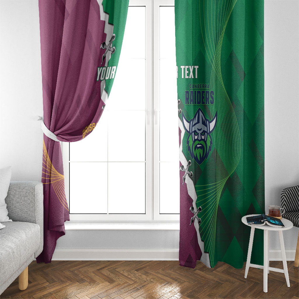 Broncos and Raiders Rugby Custom Window Curtain Dynamic Version