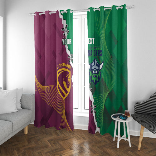 Broncos and Raiders Rugby Custom Window Curtain Dynamic Version