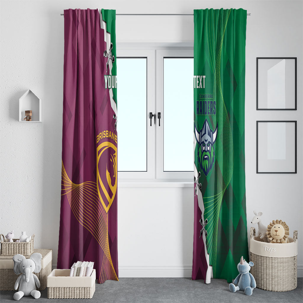 Broncos and Raiders Rugby Custom Window Curtain Dynamic Version