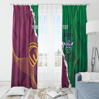 Broncos and Raiders Rugby Custom Window Curtain Dynamic Version