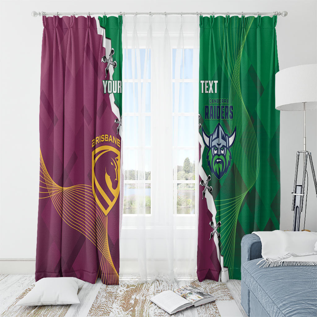Broncos and Raiders Rugby Custom Window Curtain Dynamic Version