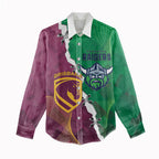 Broncos and Raiders Rugby Custom Women Casual Shirt Dynamic Version