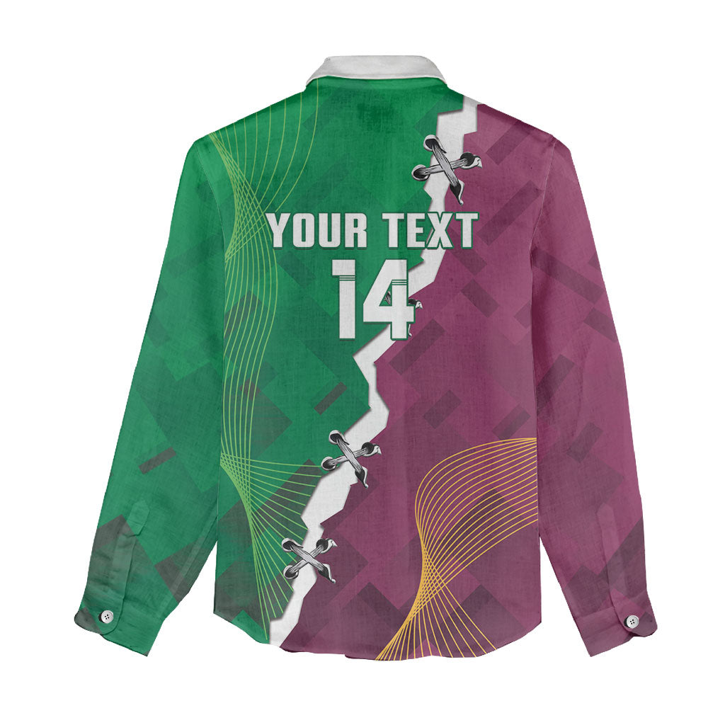Broncos and Raiders Rugby Custom Women Casual Shirt Dynamic Version