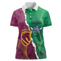 Broncos and Raiders Rugby Custom Women Polo Shirt Dynamic Version