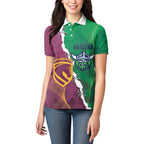 Broncos and Raiders Rugby Custom Women Polo Shirt Dynamic Version