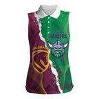 Broncos and Raiders Rugby Custom Women Sleeveless Polo Shirt Dynamic Version
