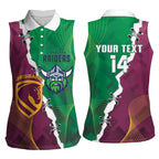 Broncos and Raiders Rugby Custom Women Sleeveless Polo Shirt Dynamic Version