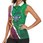 Broncos and Raiders Rugby Custom Women Sleeveless Polo Shirt Dynamic Version