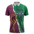 Broncos and Raiders Rugby Custom Zipper Polo Shirt Dynamic Version