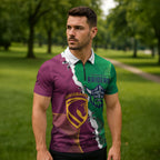 Broncos and Raiders Rugby Custom Zipper Polo Shirt Dynamic Version