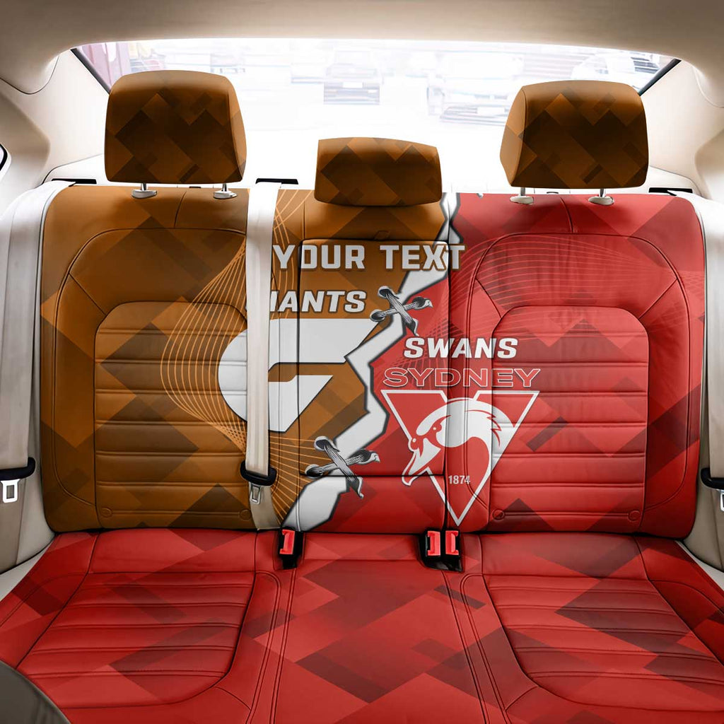 Personalised Giants And Swans Football Back Car Seat Cover Dynamic Style