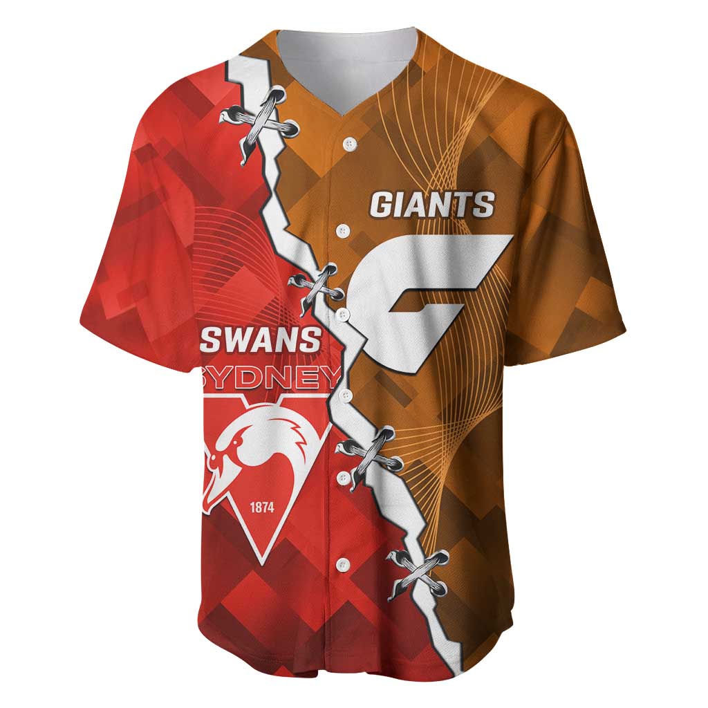 Personalised Giants And Swans Football Baseball Jersey Dynamic Style