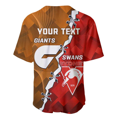Personalised Giants And Swans Football Baseball Jersey Dynamic Style