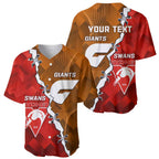 Personalised Giants And Swans Football Baseball Jersey Dynamic Style