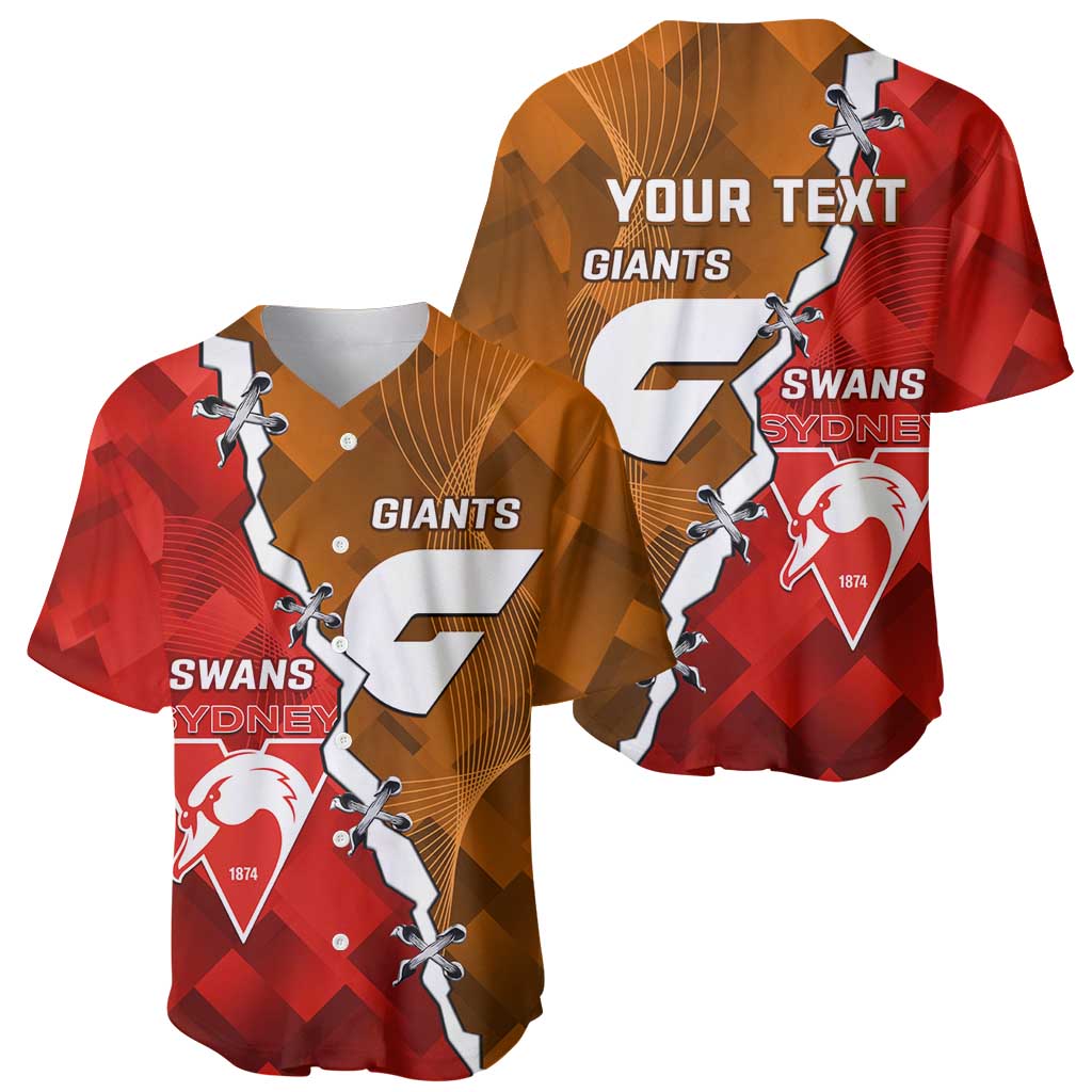 Personalised Giants And Swans Football Baseball Jersey Dynamic Style