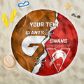 Personalised Giants And Swans Football Beach Blanket Dynamic Style