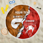 Personalised Giants And Swans Football Beach Blanket Dynamic Style