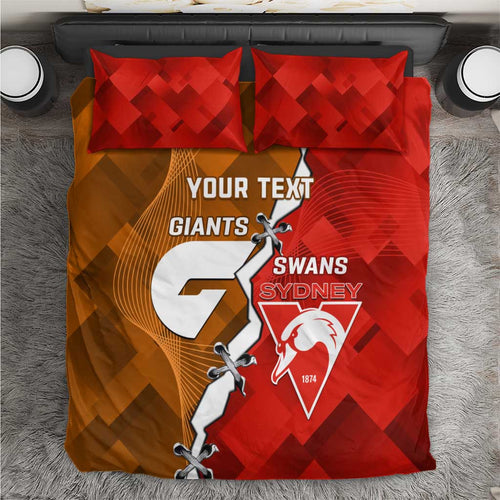 Personalised Giants And Swans Football Bedding Set Dynamic Style