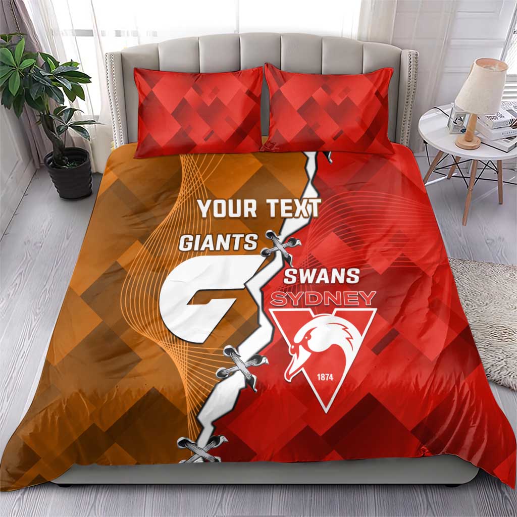 Personalised Giants And Swans Football Bedding Set Dynamic Style