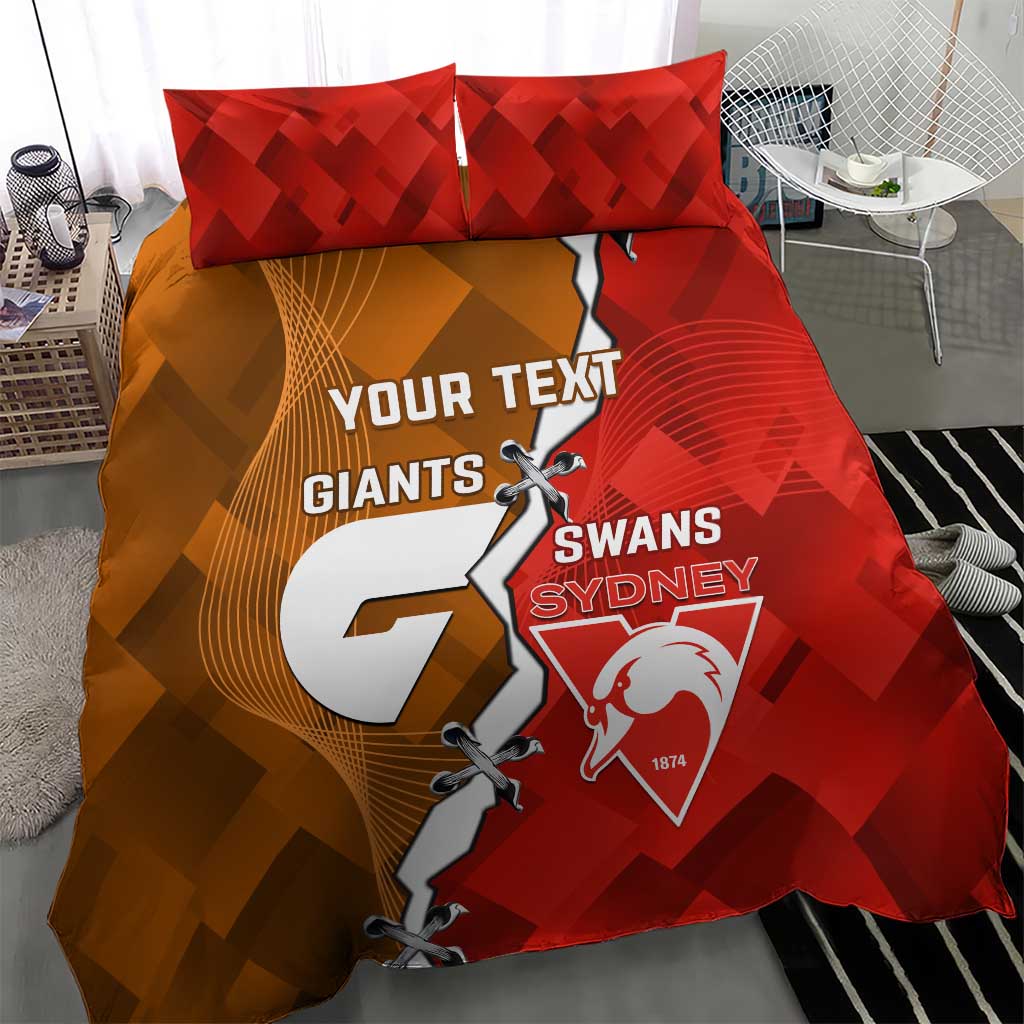 Personalised Giants And Swans Football Bedding Set Dynamic Style