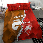 Personalised Giants And Swans Football Bedding Set Dynamic Style