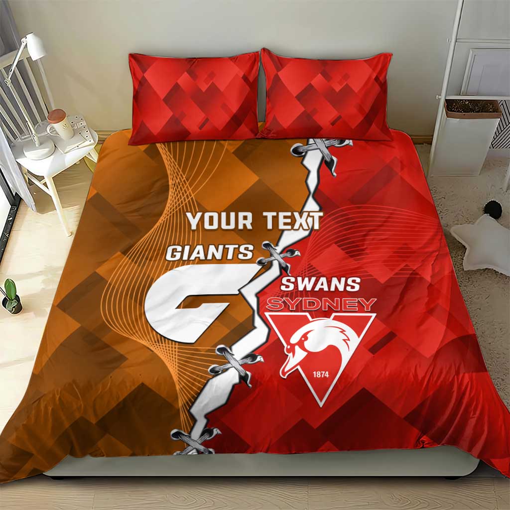 Personalised Giants And Swans Football Bedding Set Dynamic Style