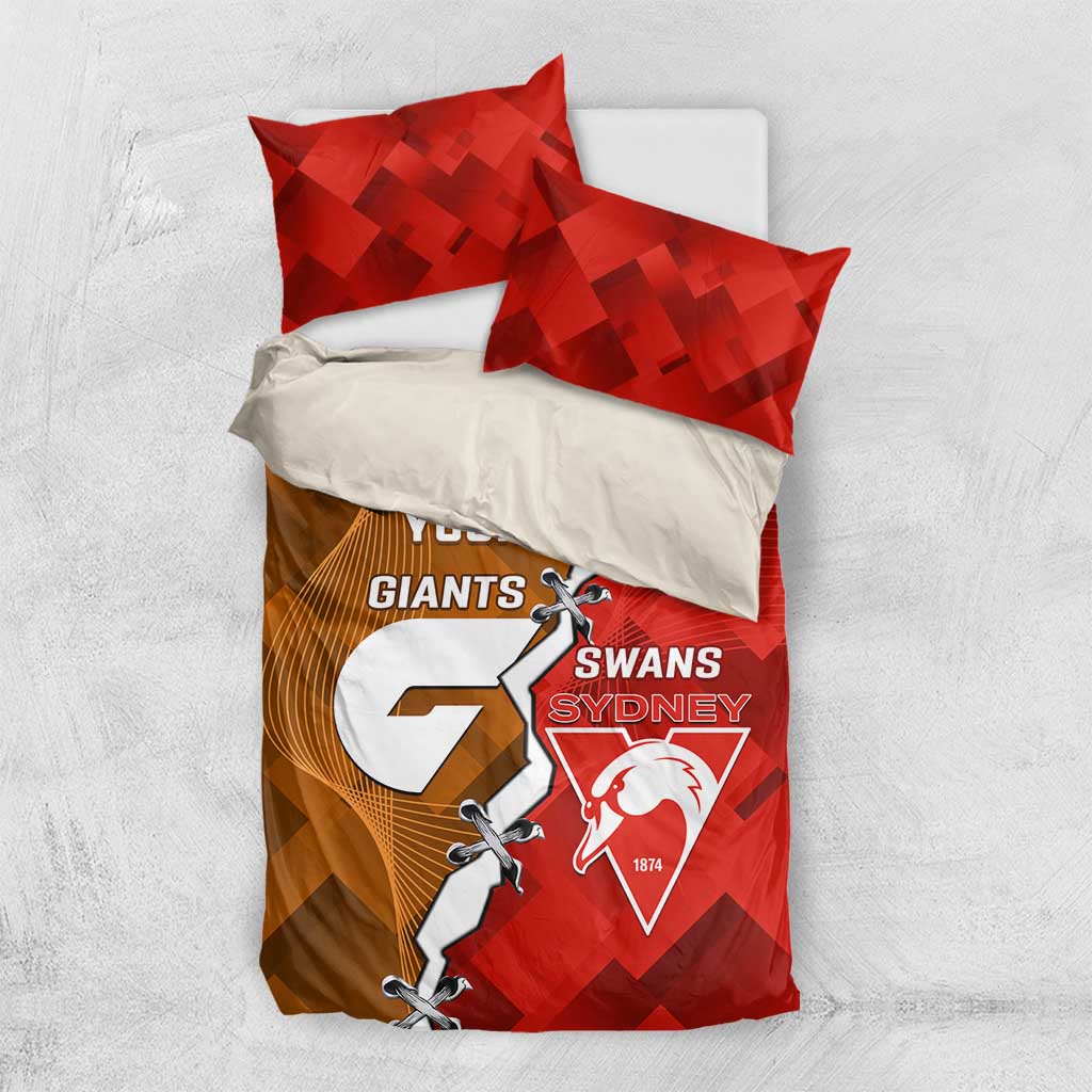 Personalised Giants And Swans Football Bedding Set Dynamic Style
