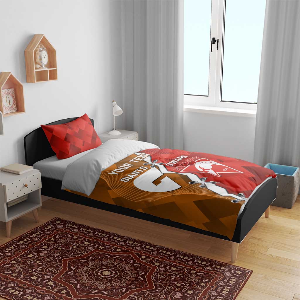 Personalised Giants And Swans Football Bedding Set Dynamic Style