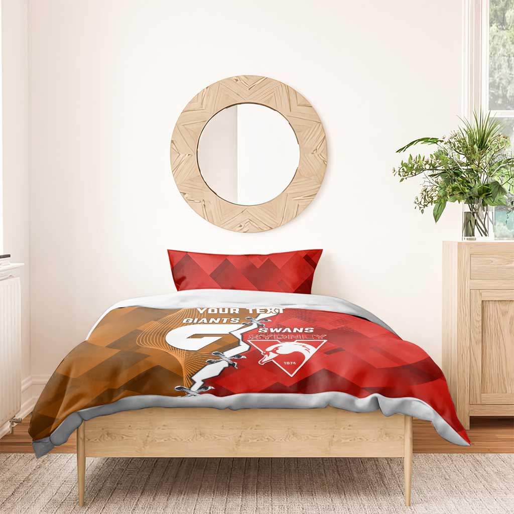 Personalised Giants And Swans Football Bedding Set Dynamic Style