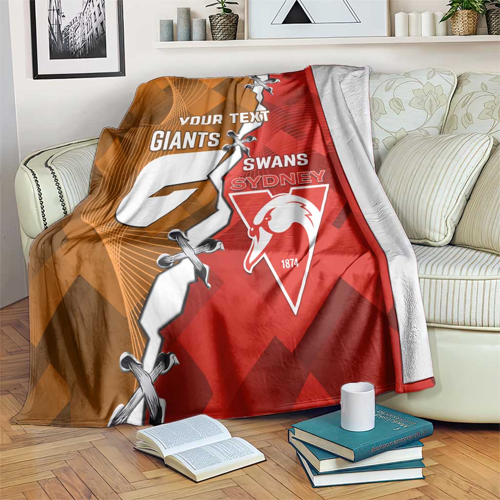 Personalised Giants And Swans Football Blanket Dynamic Style