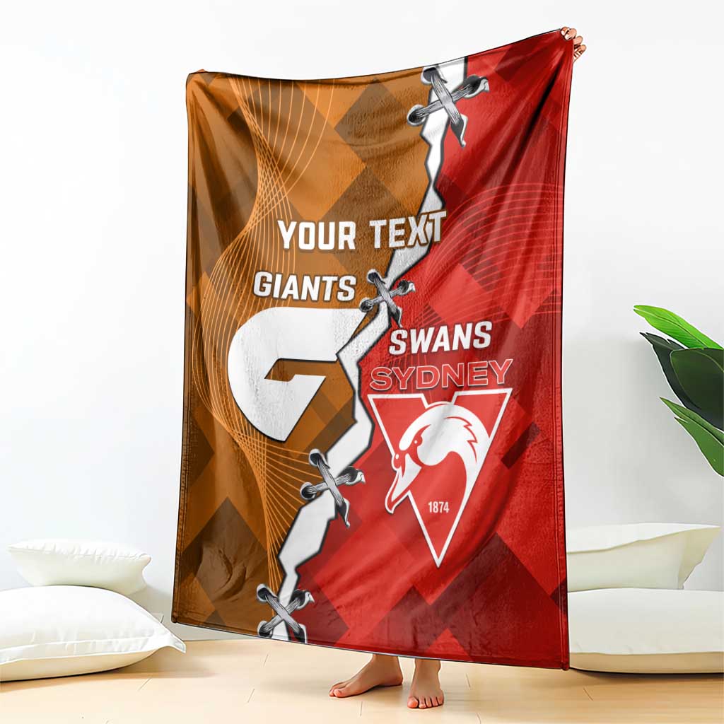 Personalised Giants And Swans Football Blanket Dynamic Style