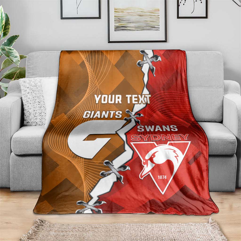Personalised Giants And Swans Football Blanket Dynamic Style