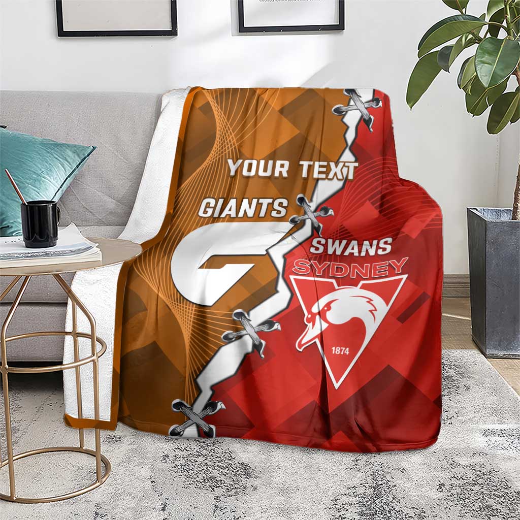Personalised Giants And Swans Football Blanket Dynamic Style