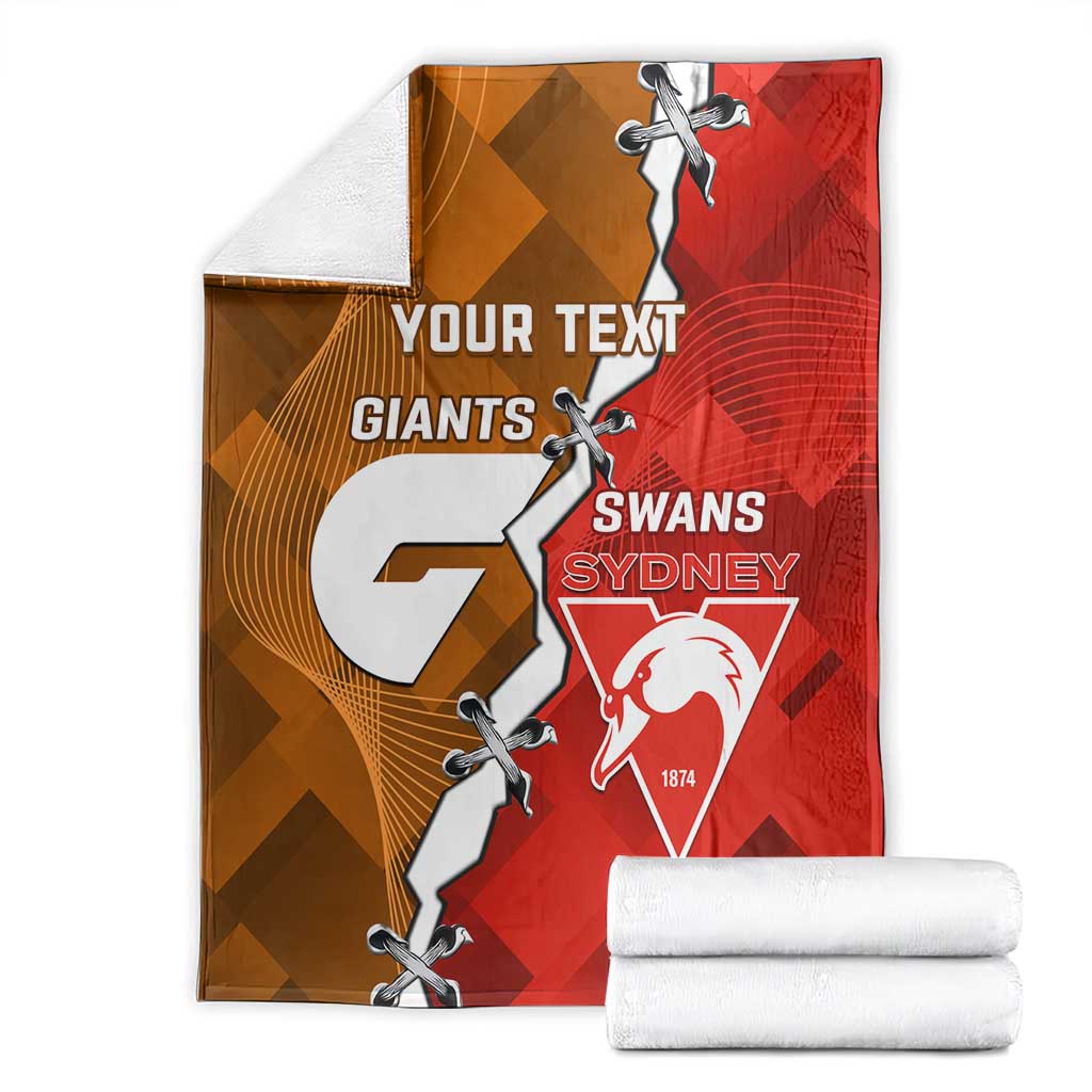 Personalised Giants And Swans Football Blanket Dynamic Style