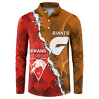 Personalised Giants And Swans Football Button Sweatshirt Dynamic Style