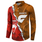Personalised Giants And Swans Football Button Sweatshirt Dynamic Style
