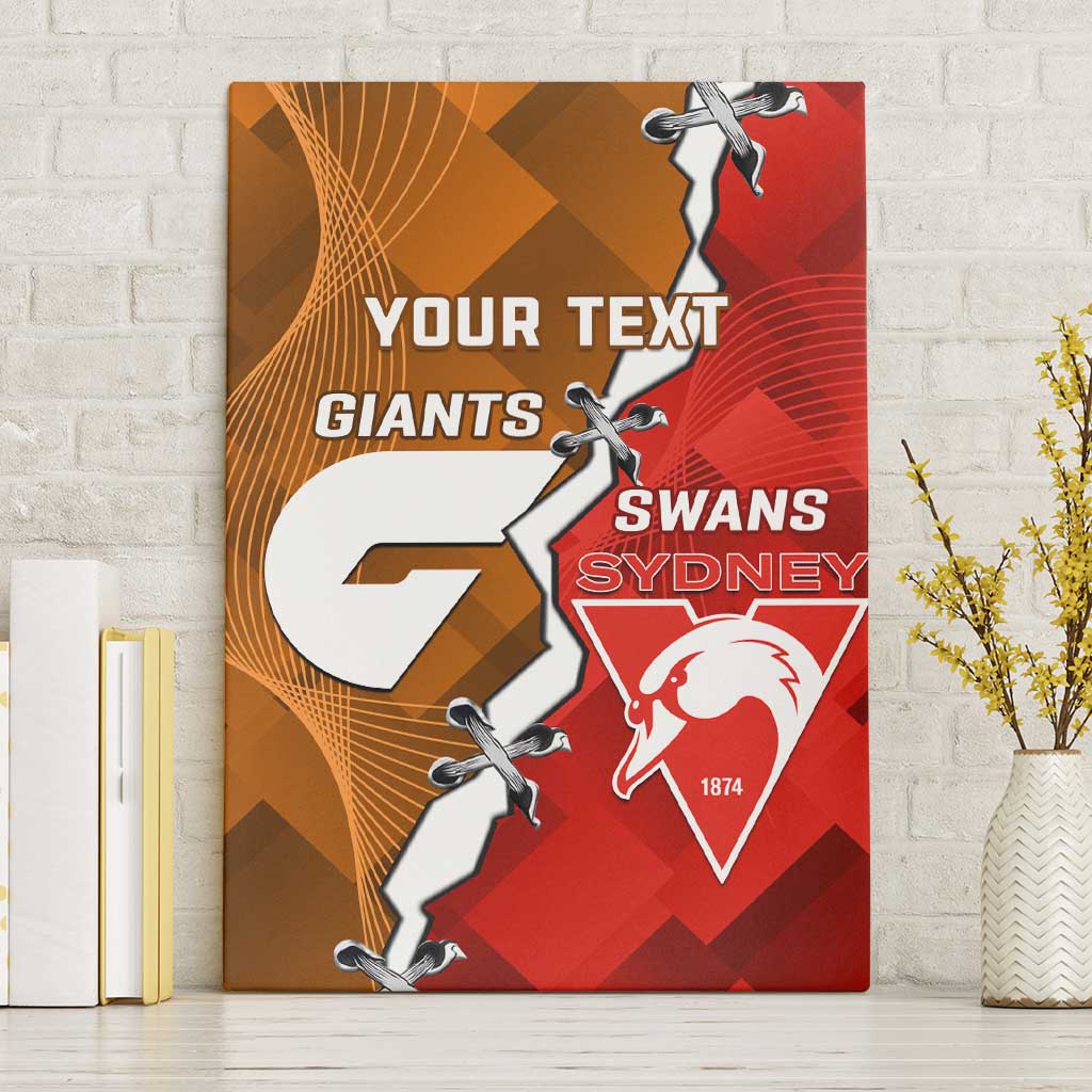 Personalised Giants And Swans Football Canvas Wall Art Dynamic Style