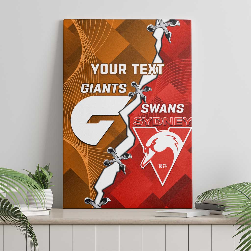 Personalised Giants And Swans Football Canvas Wall Art Dynamic Style