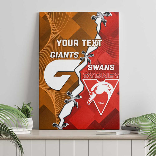 Personalised Giants And Swans Football Canvas Wall Art Dynamic Style