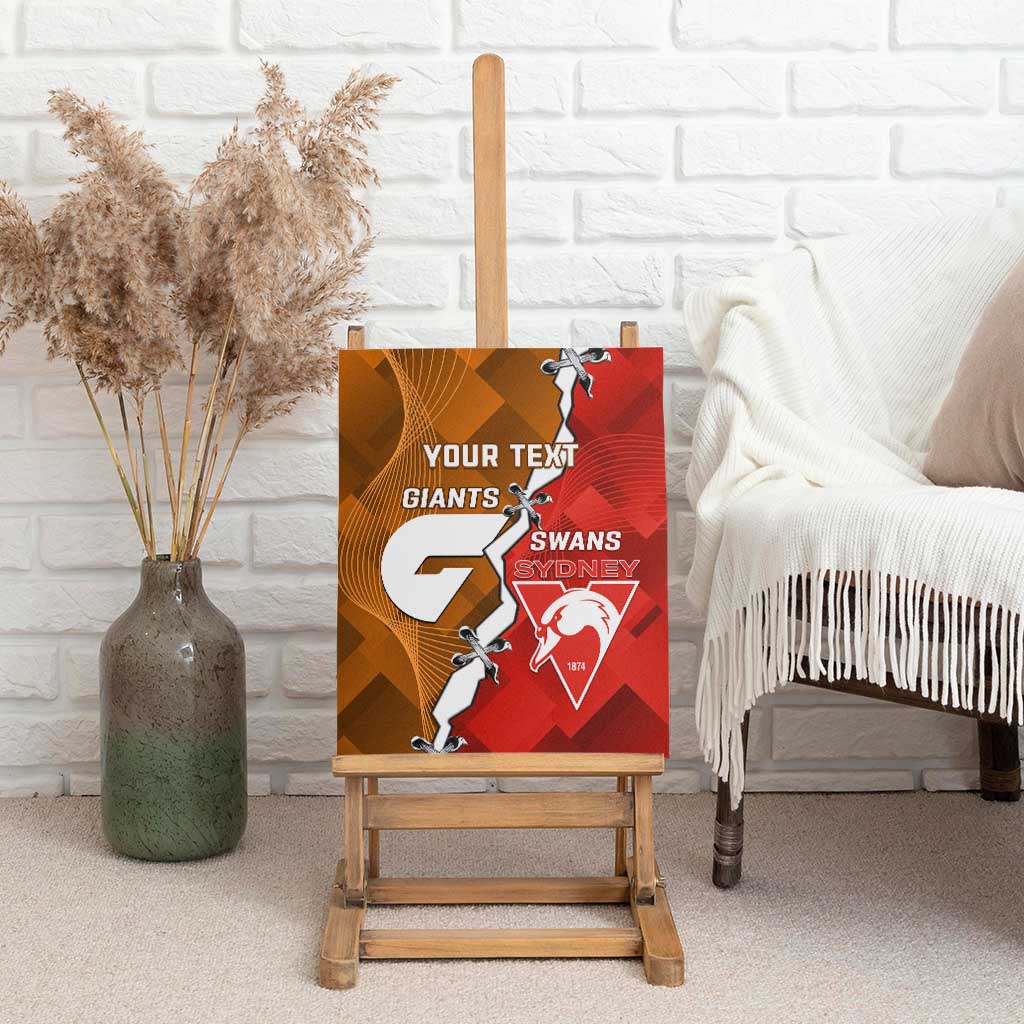 Personalised Giants And Swans Football Canvas Wall Art Dynamic Style