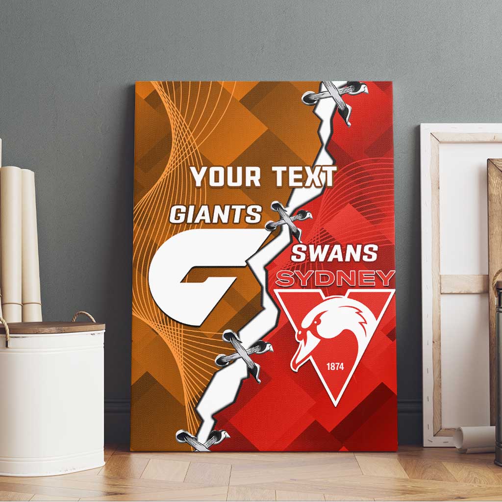 Personalised Giants And Swans Football Canvas Wall Art Dynamic Style