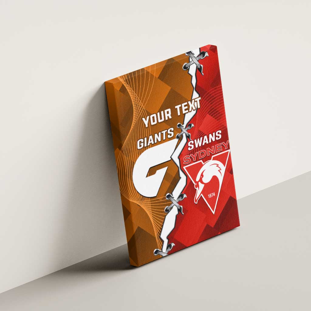 Personalised Giants And Swans Football Canvas Wall Art Dynamic Style