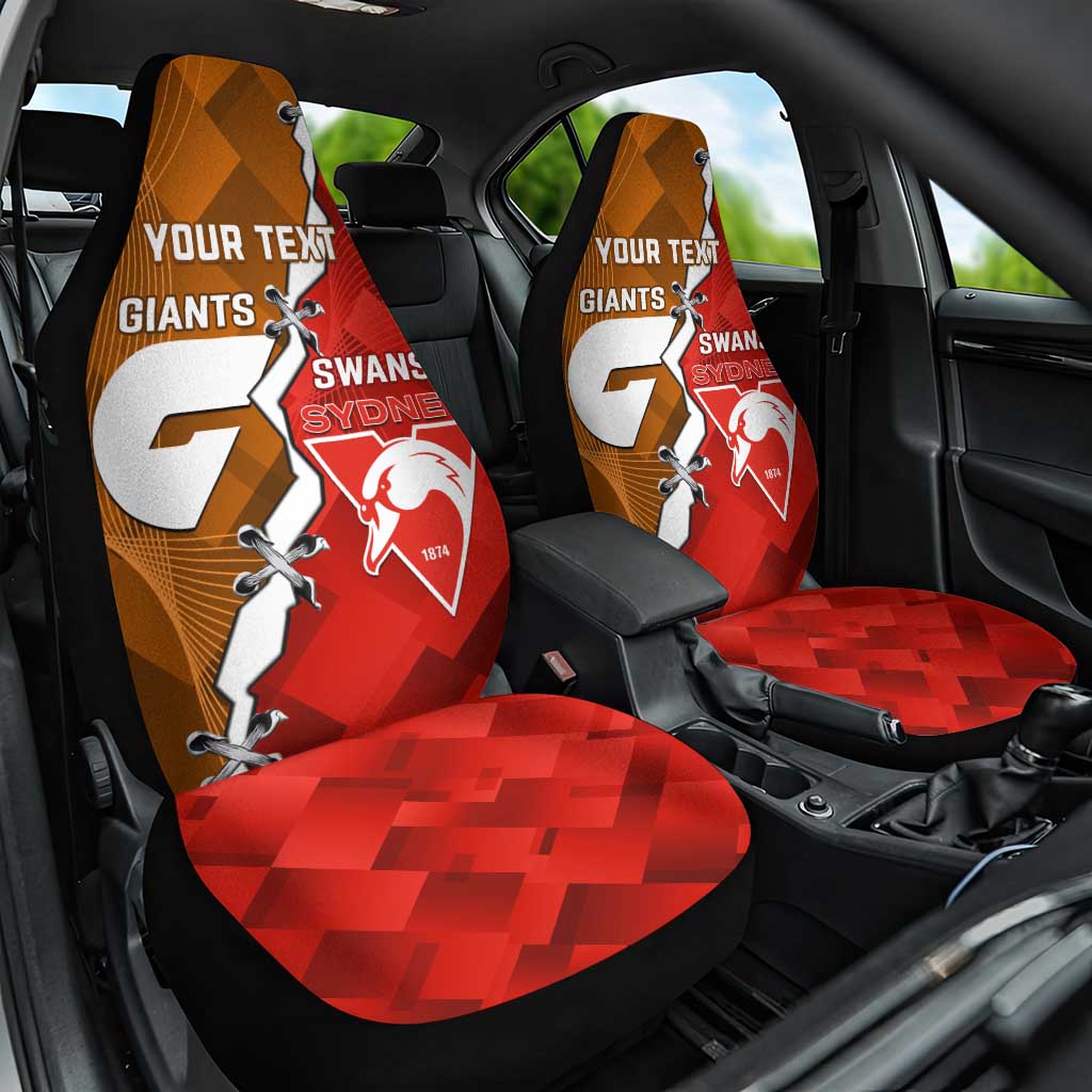 Personalised Giants And Swans Football Car Seat Cover Dynamic Style