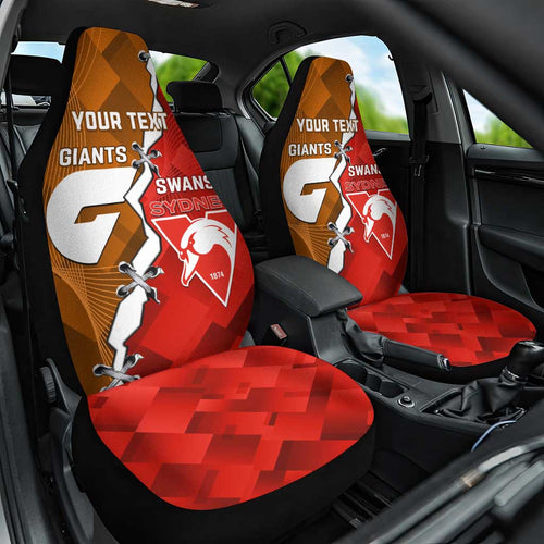 Personalised Giants And Swans Football Car Seat Cover Dynamic Style