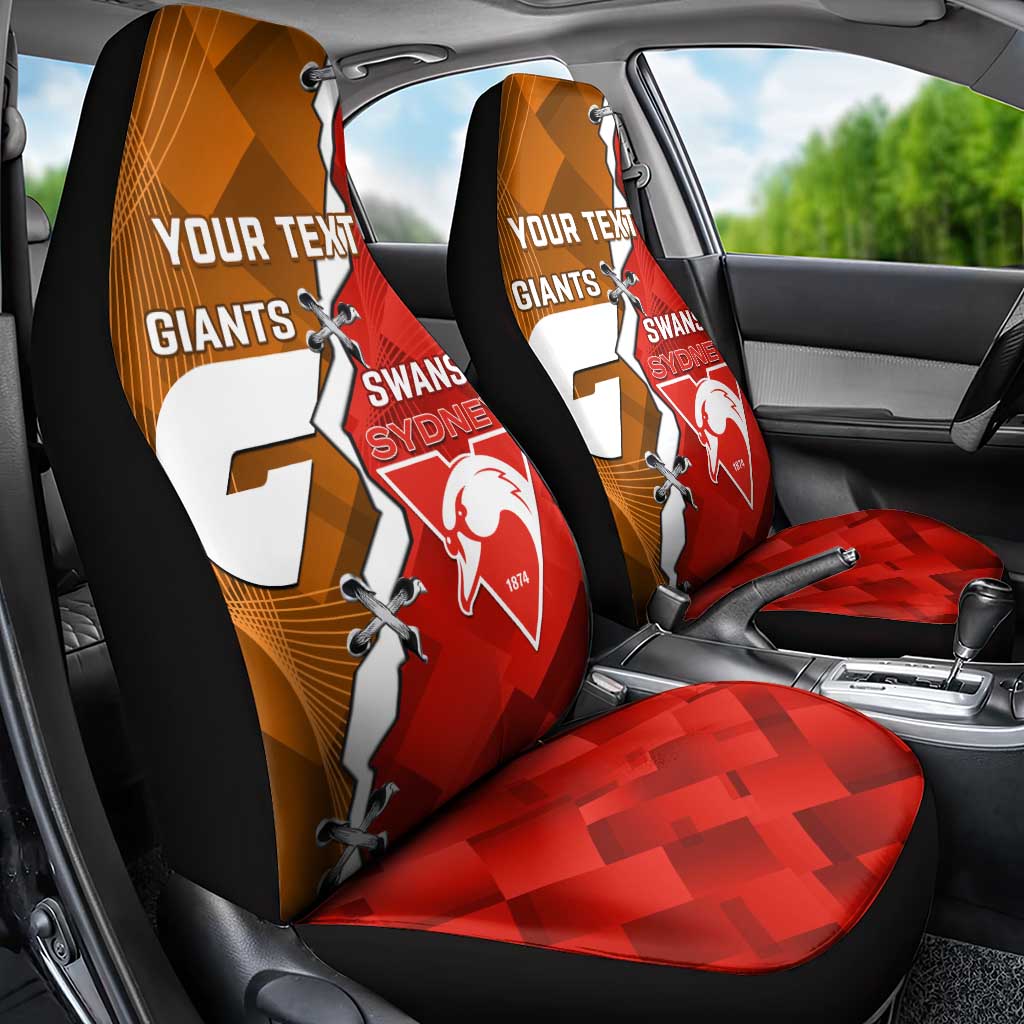 Personalised Giants And Swans Football Car Seat Cover Dynamic Style
