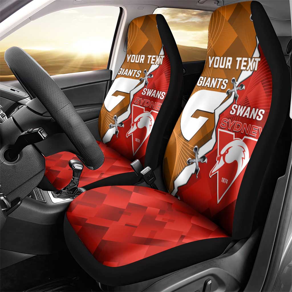 Personalised Giants And Swans Football Car Seat Cover Dynamic Style