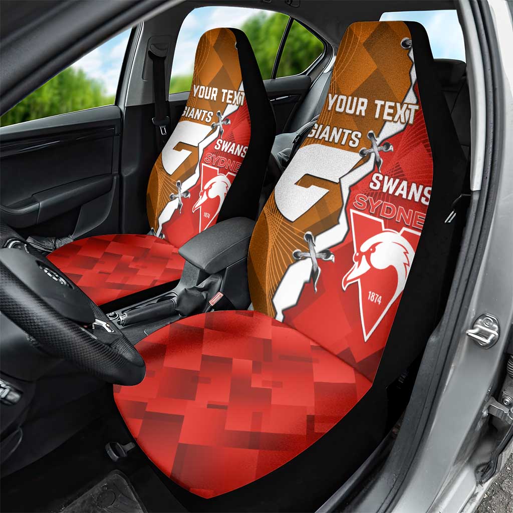 Personalised Giants And Swans Football Car Seat Cover Dynamic Style