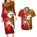 Personalised Giants And Swans Football Couples Matching Long Sleeve Bodycon Dress and Hawaiian Shirt Dynamic Style