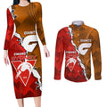Personalised Giants And Swans Football Couples Matching Long Sleeve Bodycon Dress and Long Sleeve Button Shirt Dynamic Style