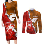 Personalised Giants And Swans Football Couples Matching Long Sleeve Bodycon Dress and Long Sleeve Button Shirt Dynamic Style